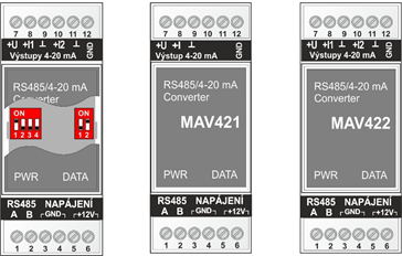 MAV421: externí modul analogového výstupu 4-20mA