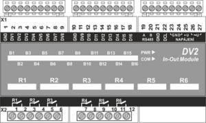 DV2 – Modul binárních vstupů a výstupů